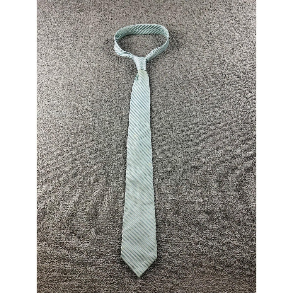 Vintage Bruno Piattelli Necktie Men Blue 100% Silk Striped Italy Made Formal